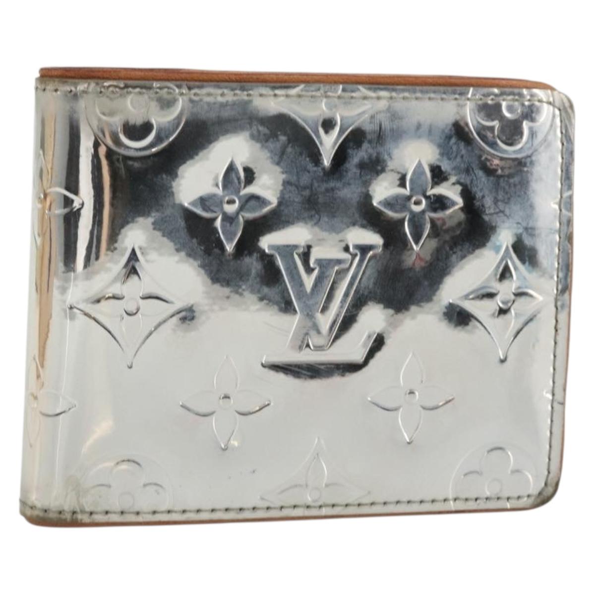LOUIS VUITTON Mirror Portefeuille Slender Wallet Silver M80806 LV Auth 170546A