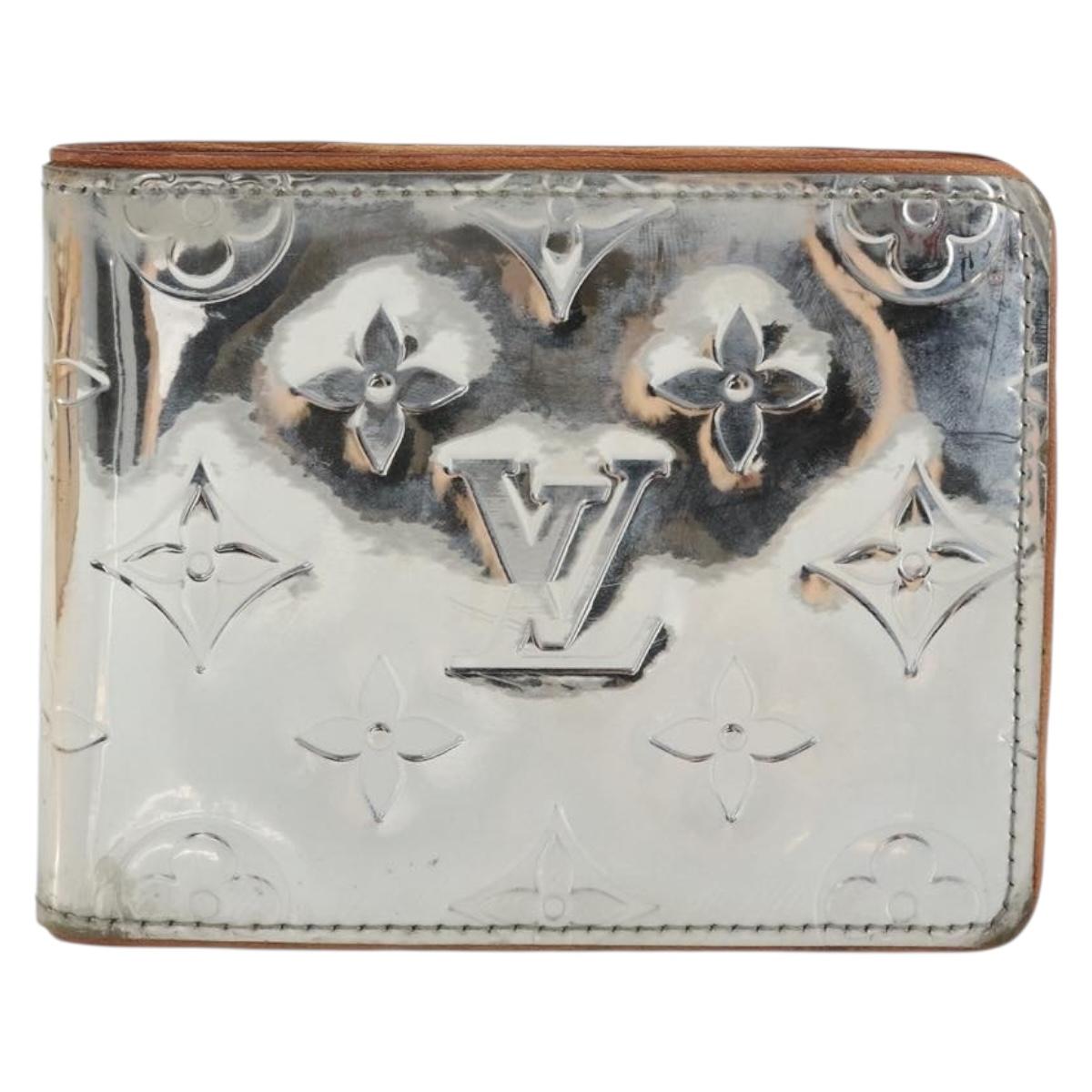 LOUIS VUITTON Mirror Portefeuille Slender Wallet Silver M80806 LV Auth 170546A