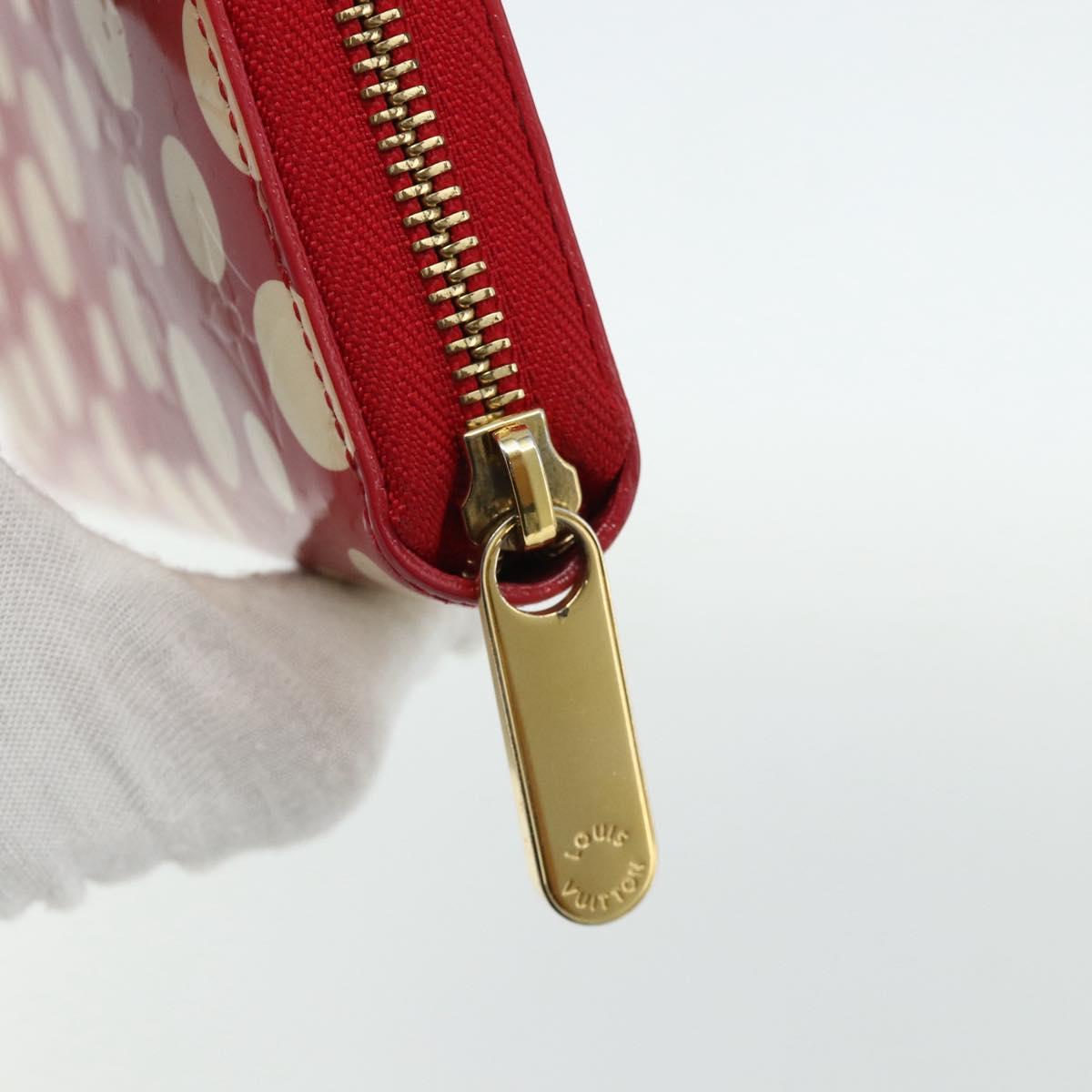 LOUIS VUITTON Yayoi Kusama Zippy Wallet Long Wallet Red M91572 LV Auth 170548A