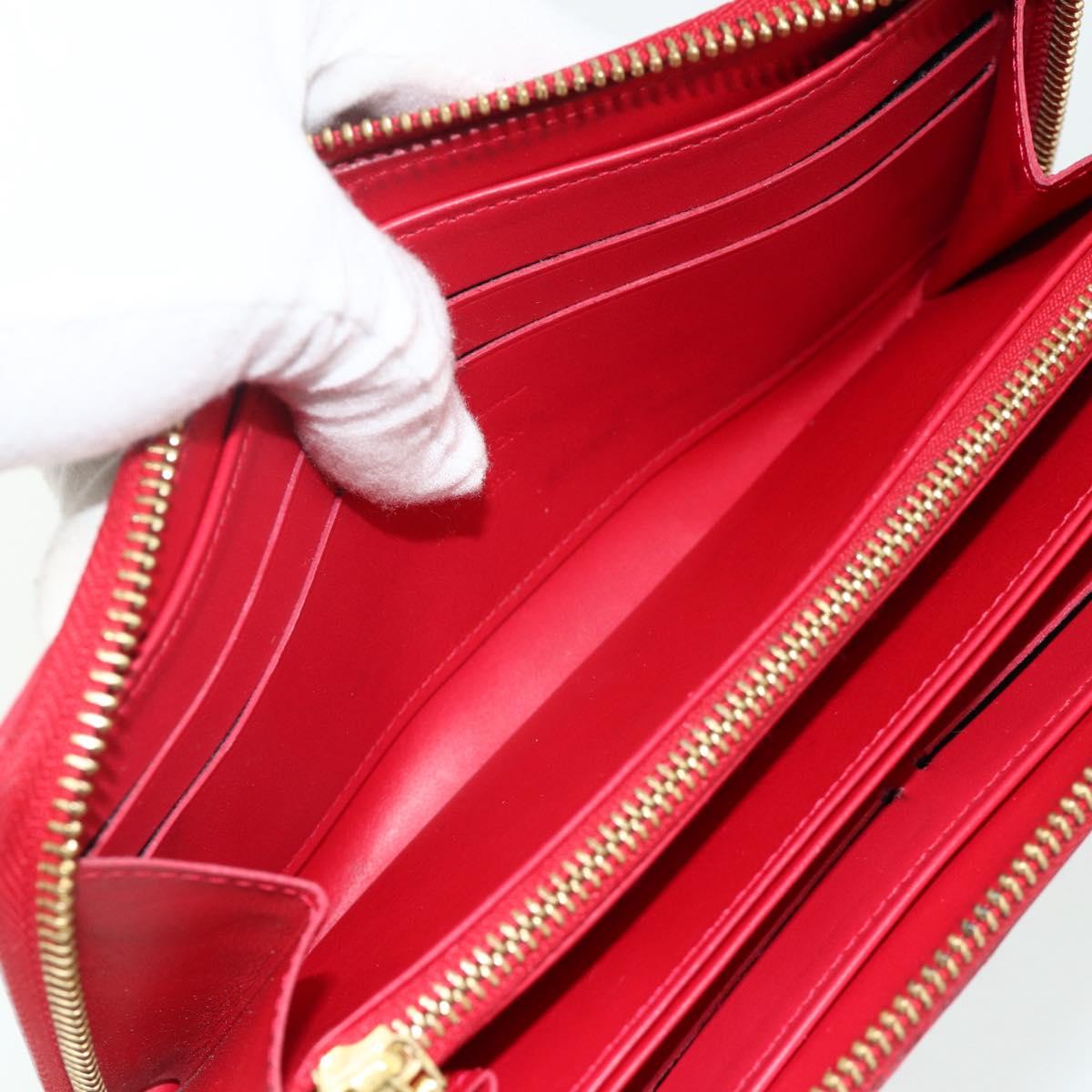 LOUIS VUITTON Yayoi Kusama Zippy Wallet Long Wallet Red M91572 LV Auth 170548A