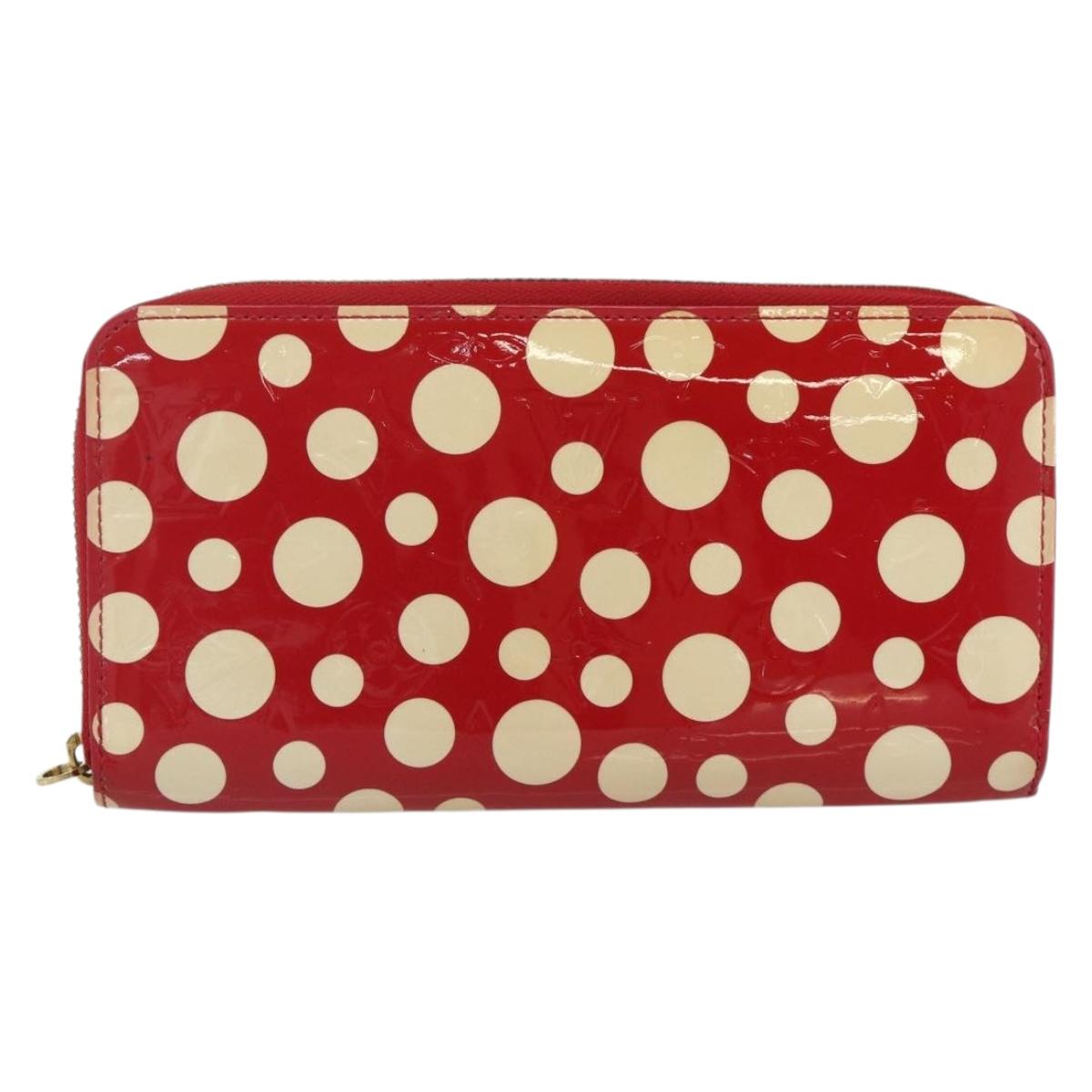 LOUIS VUITTON Yayoi Kusama Zippy Wallet Long Wallet Red M91572 LV Auth 170548A