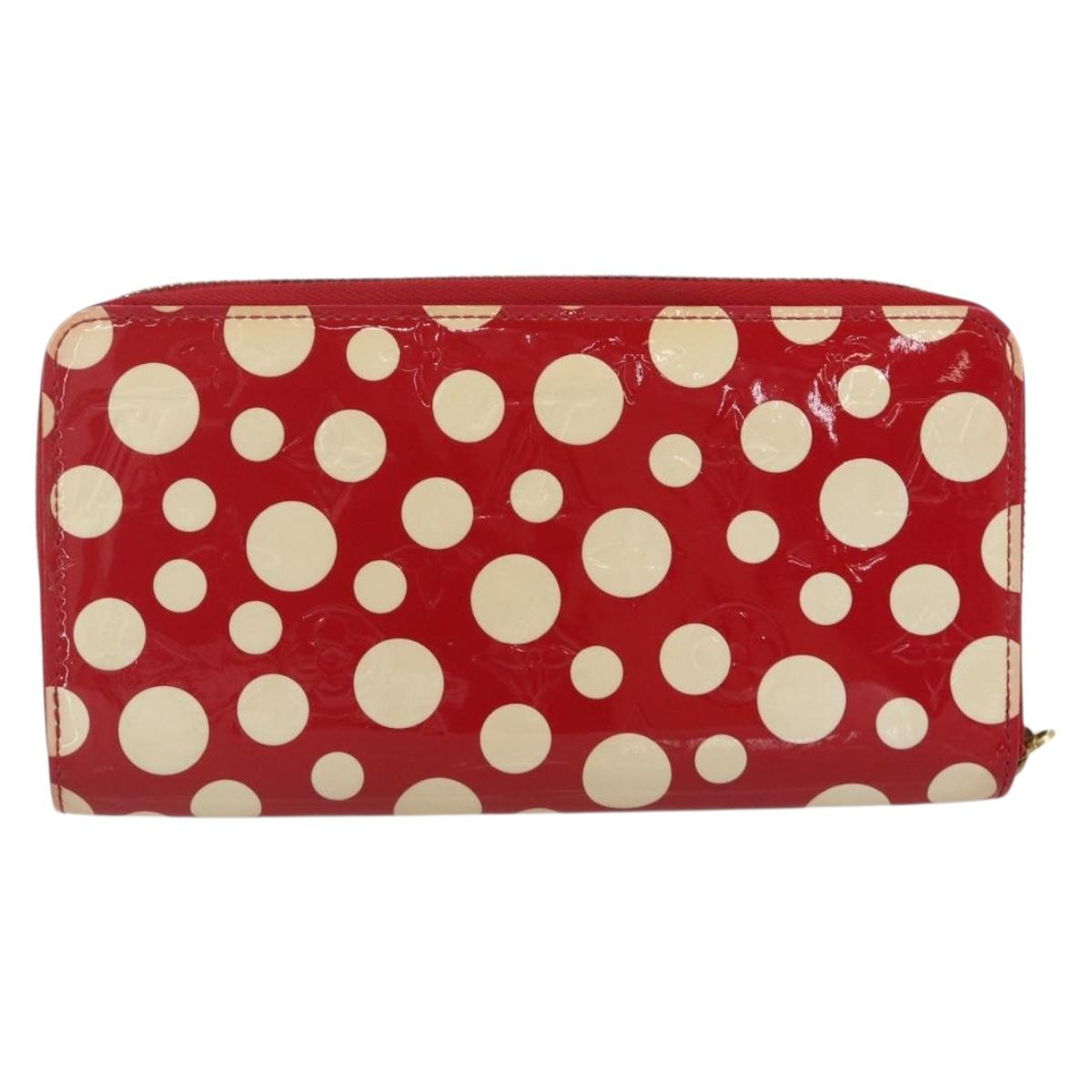 LOUIS VUITTON Yayoi Kusama Zippy Wallet Long Wallet Red M91572 LV Auth 170548A