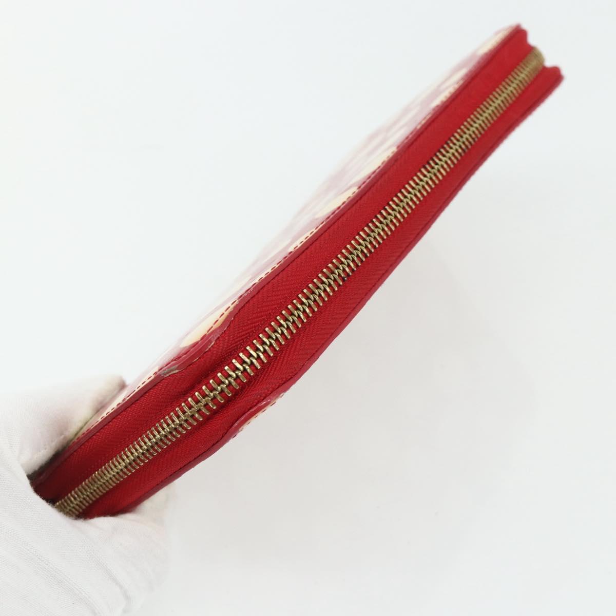 LOUIS VUITTON Yayoi Kusama Zippy Wallet Long Wallet Red M91572 LV Auth 170548A