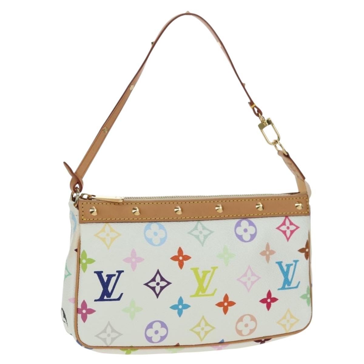 LOUIS VUITTON Monogram Multicolor Pochette Pouch White M92649 LV Auth 170552SAV