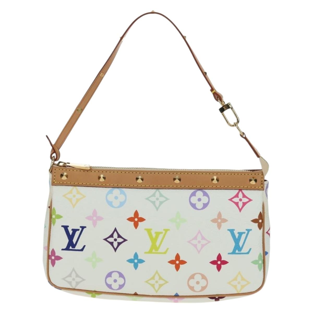 LOUIS VUITTON Monogram Multicolor Pochette Pouch White M92649 LV Auth 170552SAV
