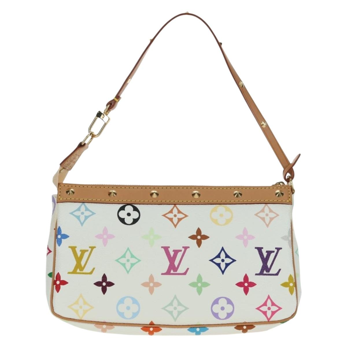 LOUIS VUITTON Monogram Multicolor Pochette Pouch White M92649 LV Auth 170552SAV