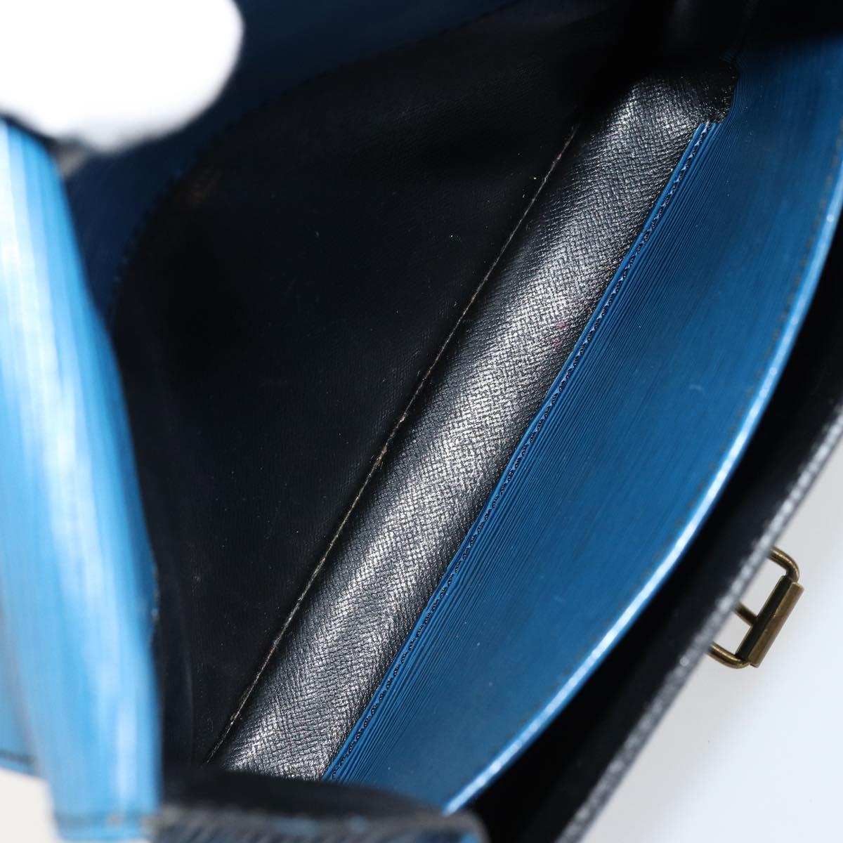 LOUIS VUITTON Epi Cartouchiere MM Shoulder Bag Blue M52245 LV Auth 170556