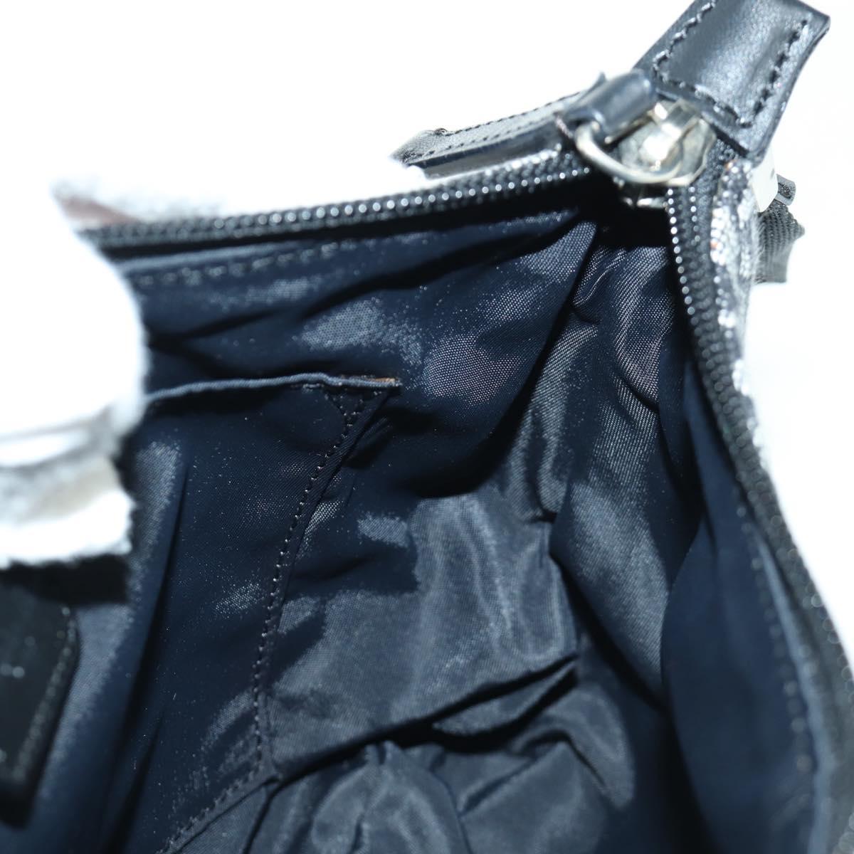 Christian Dior Trotter Canvas Accessory Pouch Black Silver Auth 170558V