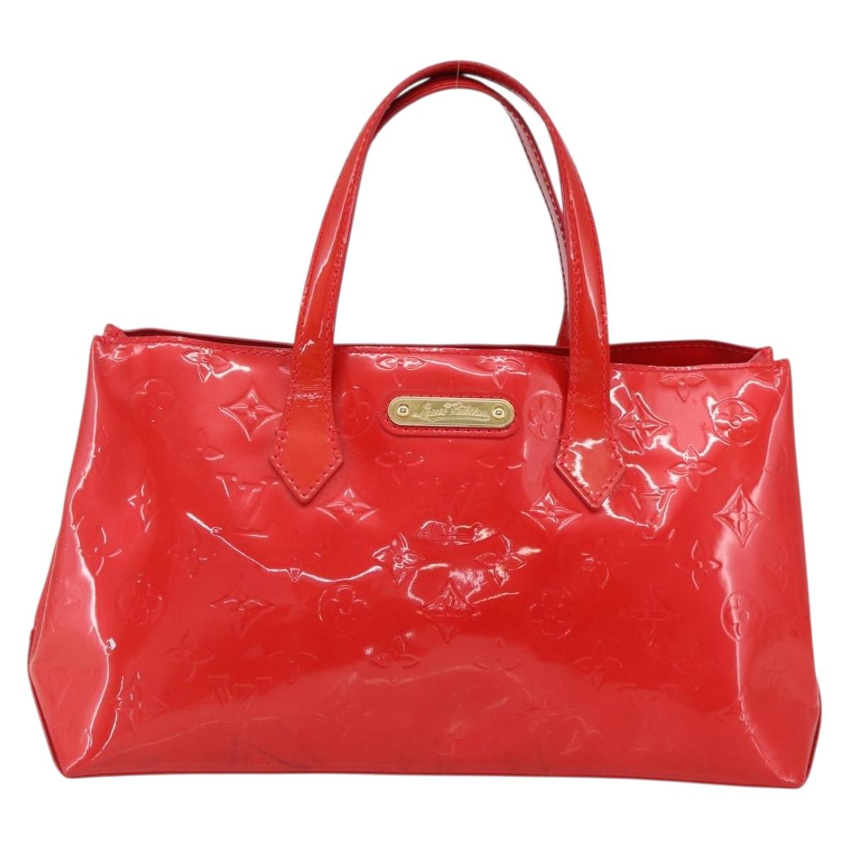 LOUIS VUITTON Monogram Vernis Wilshire PM Bag Rouge Grunadine M91723 Auth 170570