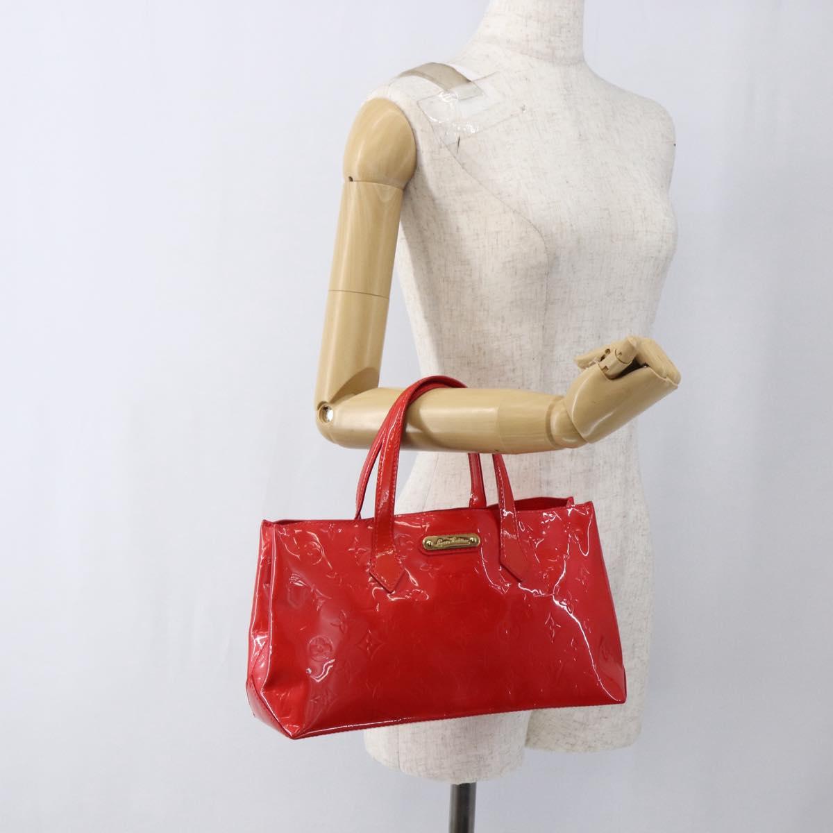 LOUIS VUITTON Monogram Vernis Wilshire PM Bag Rouge Grunadine M91723 Auth 170570