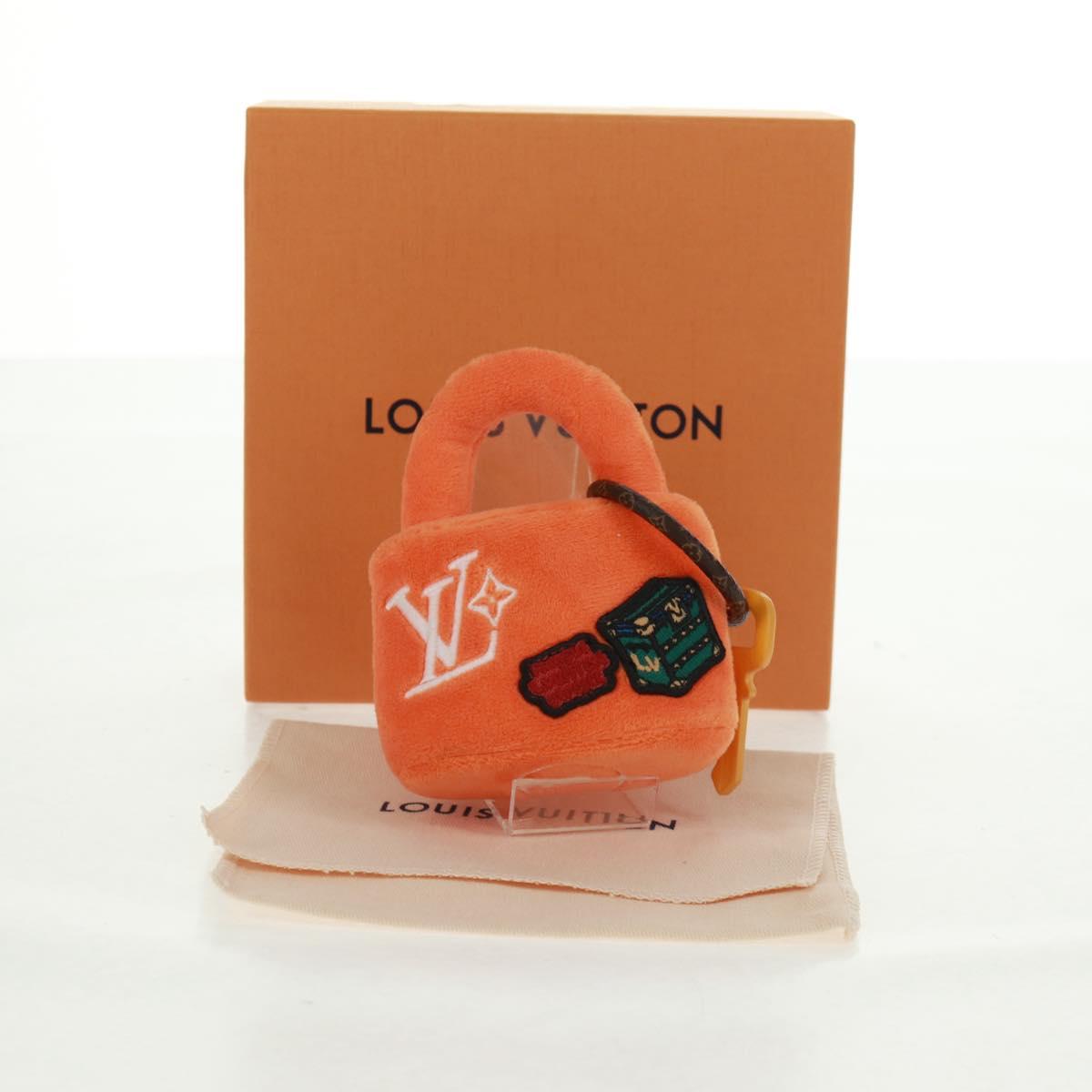 LOUIS VUITTON LV Lucky Rock Bag Charm Fur Orange M03107 LV Auth 170579SAM
