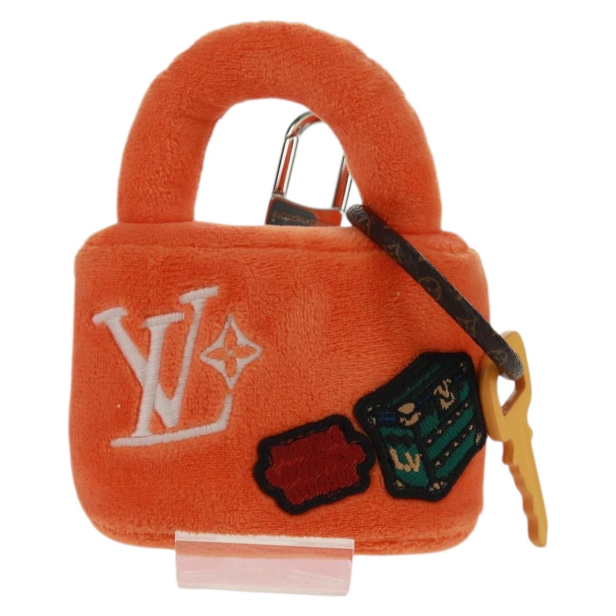 LOUIS VUITTON LV Lucky Rock Bag Charm Fur Orange M03107 LV Auth 170579SAM