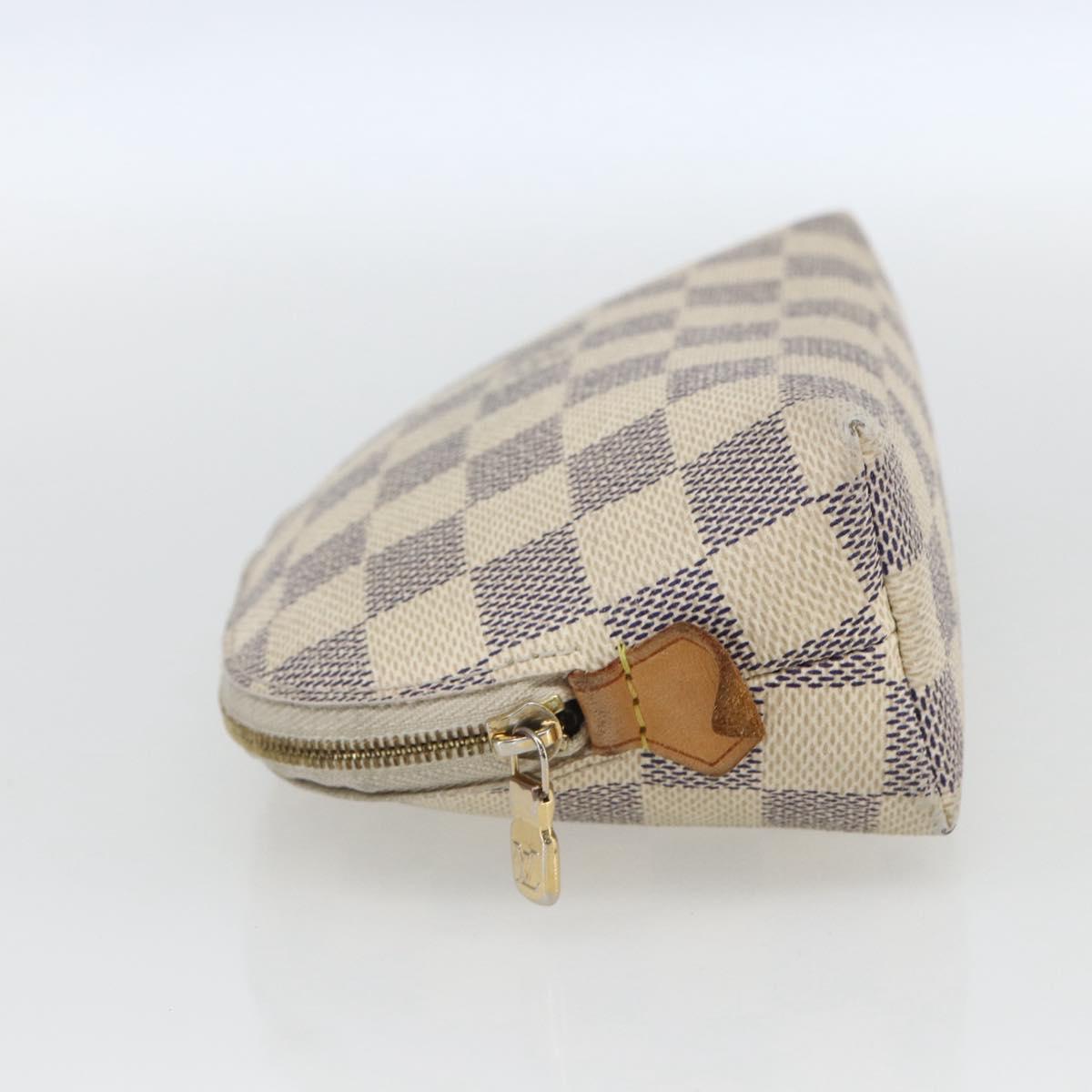LOUIS VUITTON Damier Azur Pochette Cosmetic PM Pouch N60024 LV Auth 170582