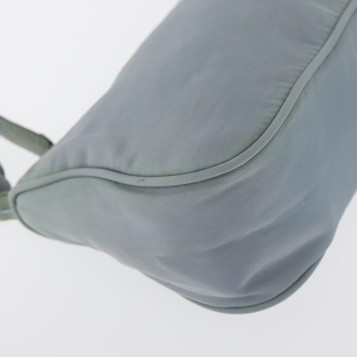 PRADA Accessory Pouch Nylon Light Blue Silver Auth 170583