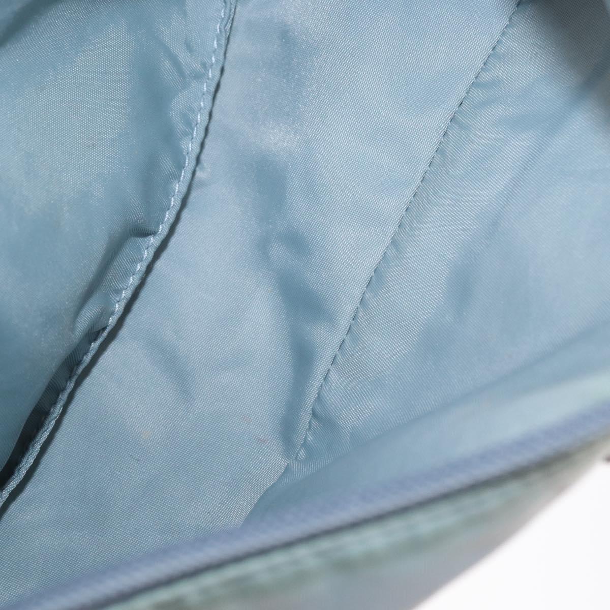 PRADA Accessory Pouch Nylon Light Blue Silver Auth 170583