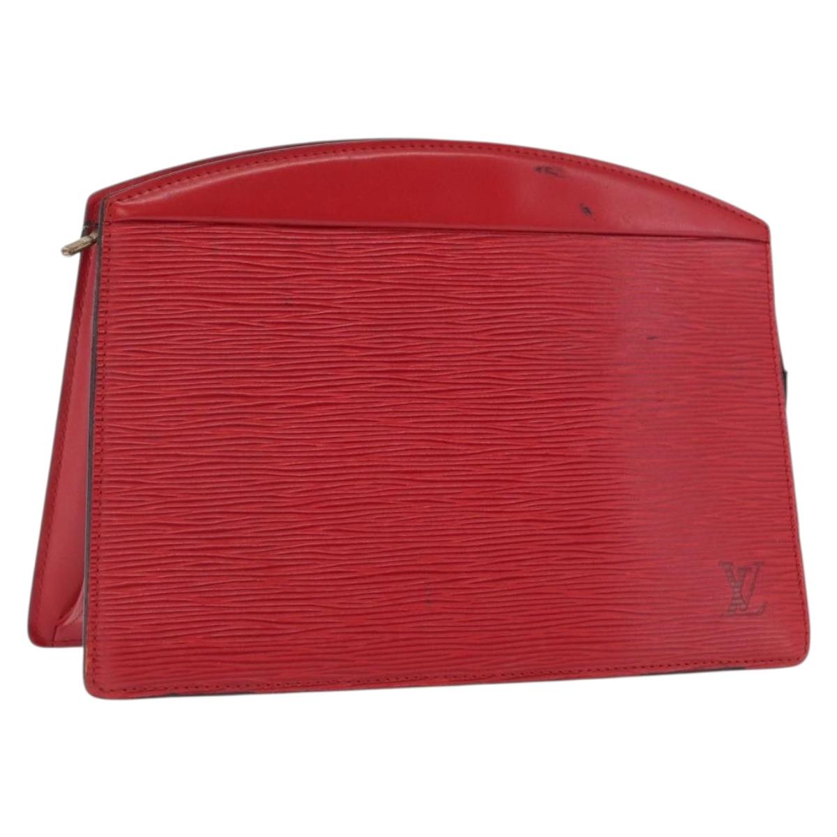LOUIS VUITTON Epi Trousse Crete Clutch Bag Red M48407 LV Auth 170589