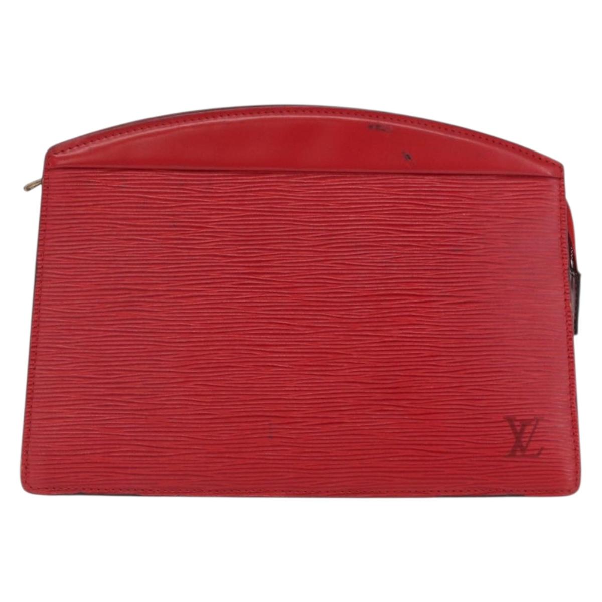 LOUIS VUITTON Epi Trousse Crete Clutch Bag Red M48407 LV Auth 170589