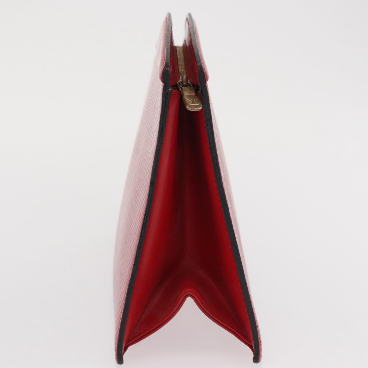 LOUIS VUITTON Epi Trousse Crete Clutch Bag Red M48407 LV Auth 170589