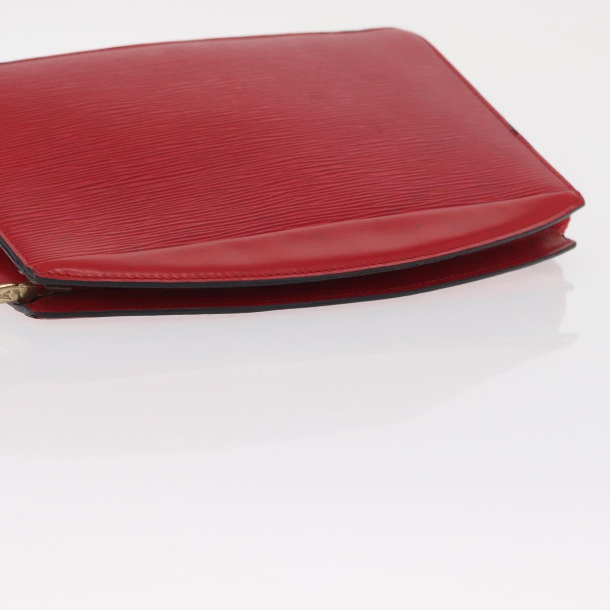 LOUIS VUITTON Epi Trousse Crete Clutch Bag Red M48407 LV Auth 170589