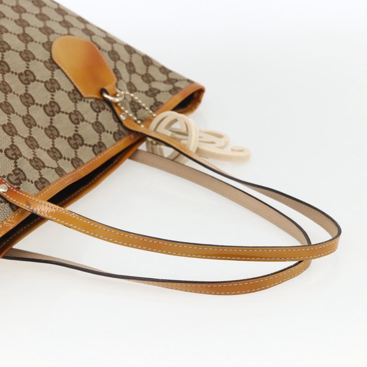 GUCCI GG Canvas Tote Bag Beige Gold 211976 Auth 170595