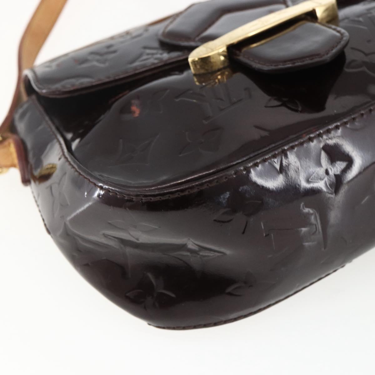 LOUIS VUITTON Monogram Vernis Bell Flower PM Bag Amarante M91704 LV Auth 170613