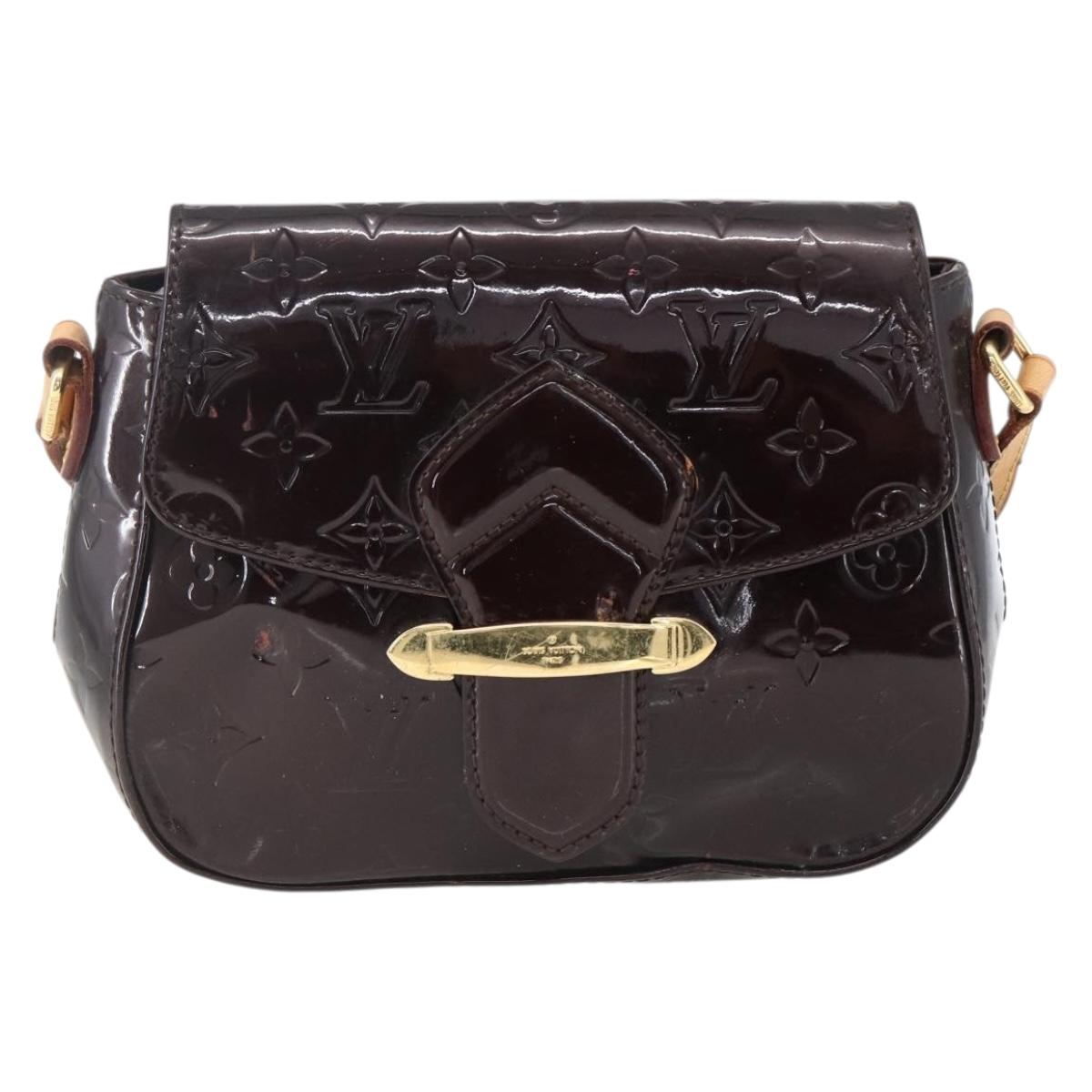 LOUIS VUITTON Monogram Vernis Bell Flower PM Bag Amarante M91704 LV Auth 170613