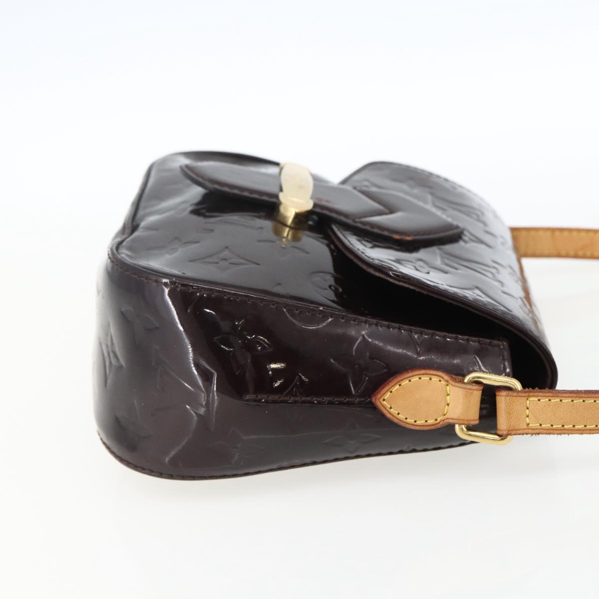 LOUIS VUITTON Monogram Vernis Bell Flower PM Bag Amarante M91704 LV Auth 170613