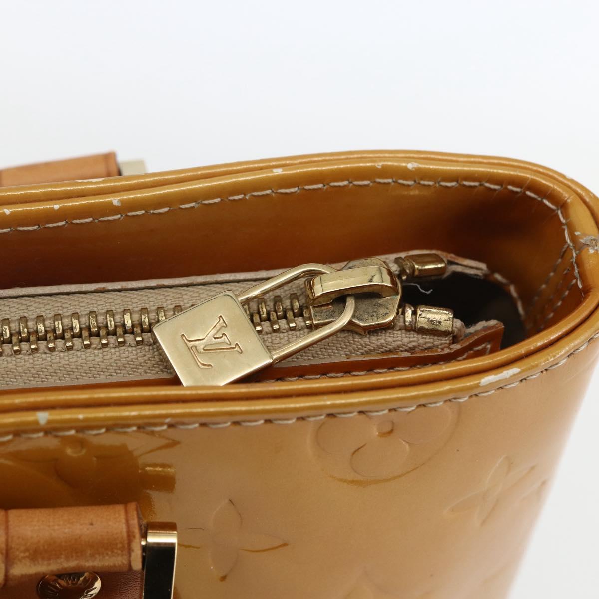 LOUIS VUITTON Monogram Vernis Houston Hand Bag Beige M91004 LV Auth 170615