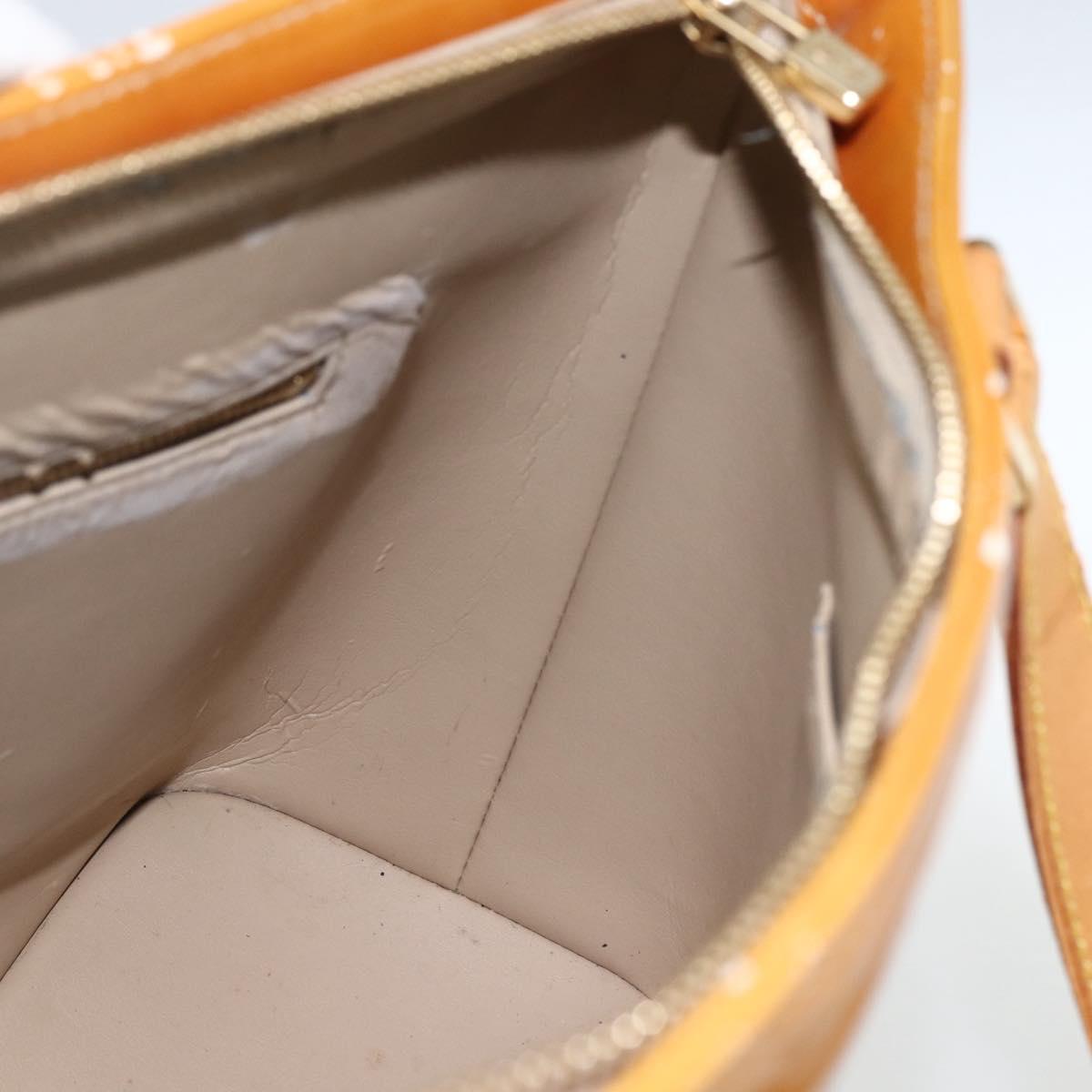 LOUIS VUITTON Monogram Vernis Houston Hand Bag Beige M91004 LV Auth 170615