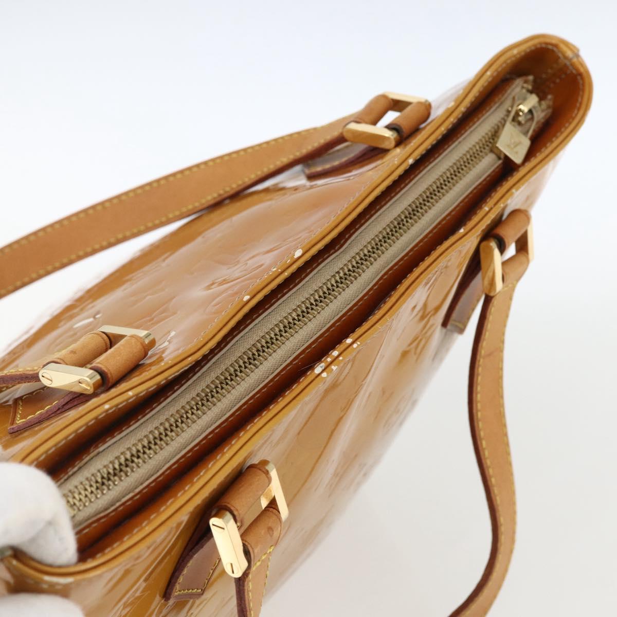 LOUIS VUITTON Monogram Vernis Houston Hand Bag Beige M91004 LV Auth 170615