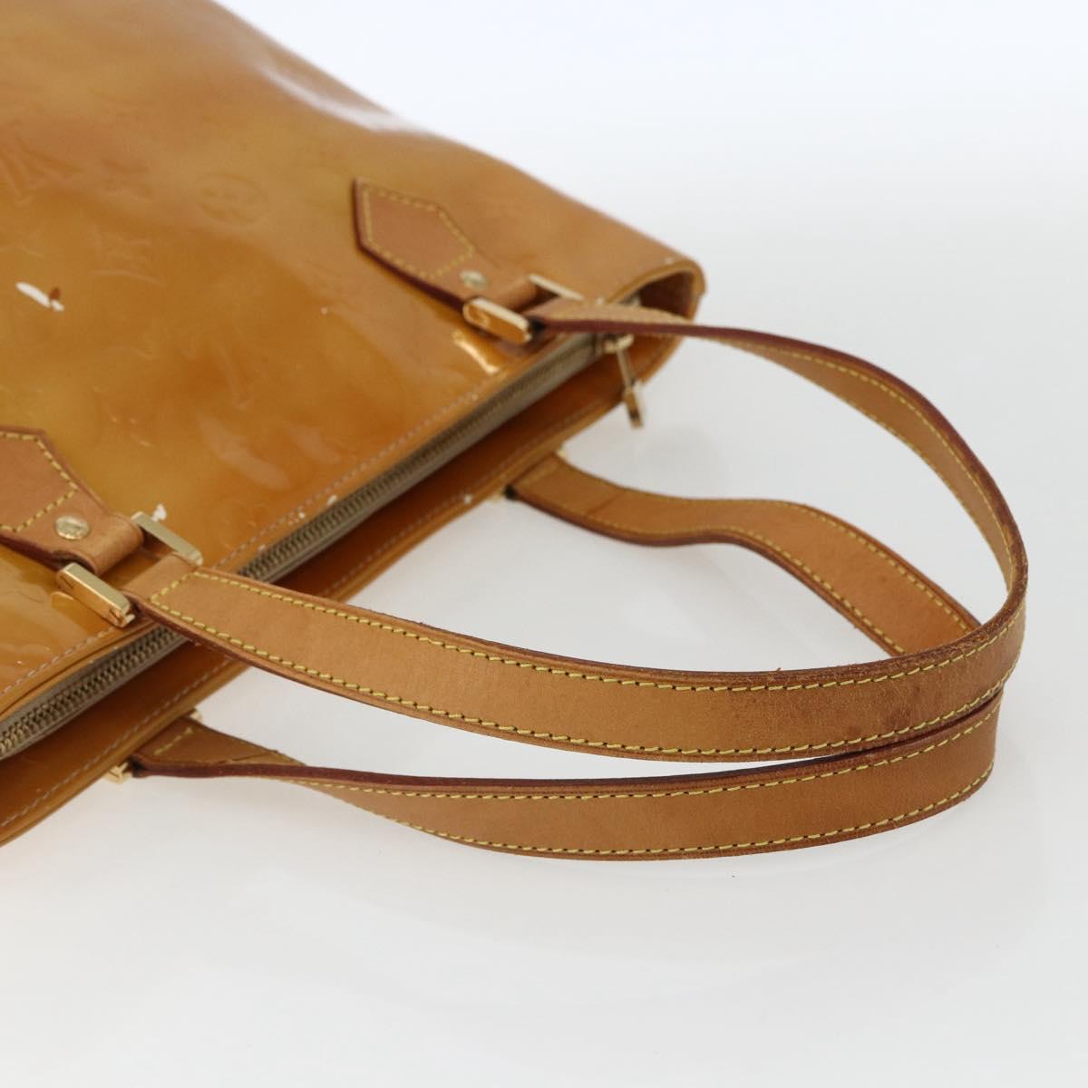 LOUIS VUITTON Monogram Vernis Houston Hand Bag Beige M91004 LV Auth 170615
