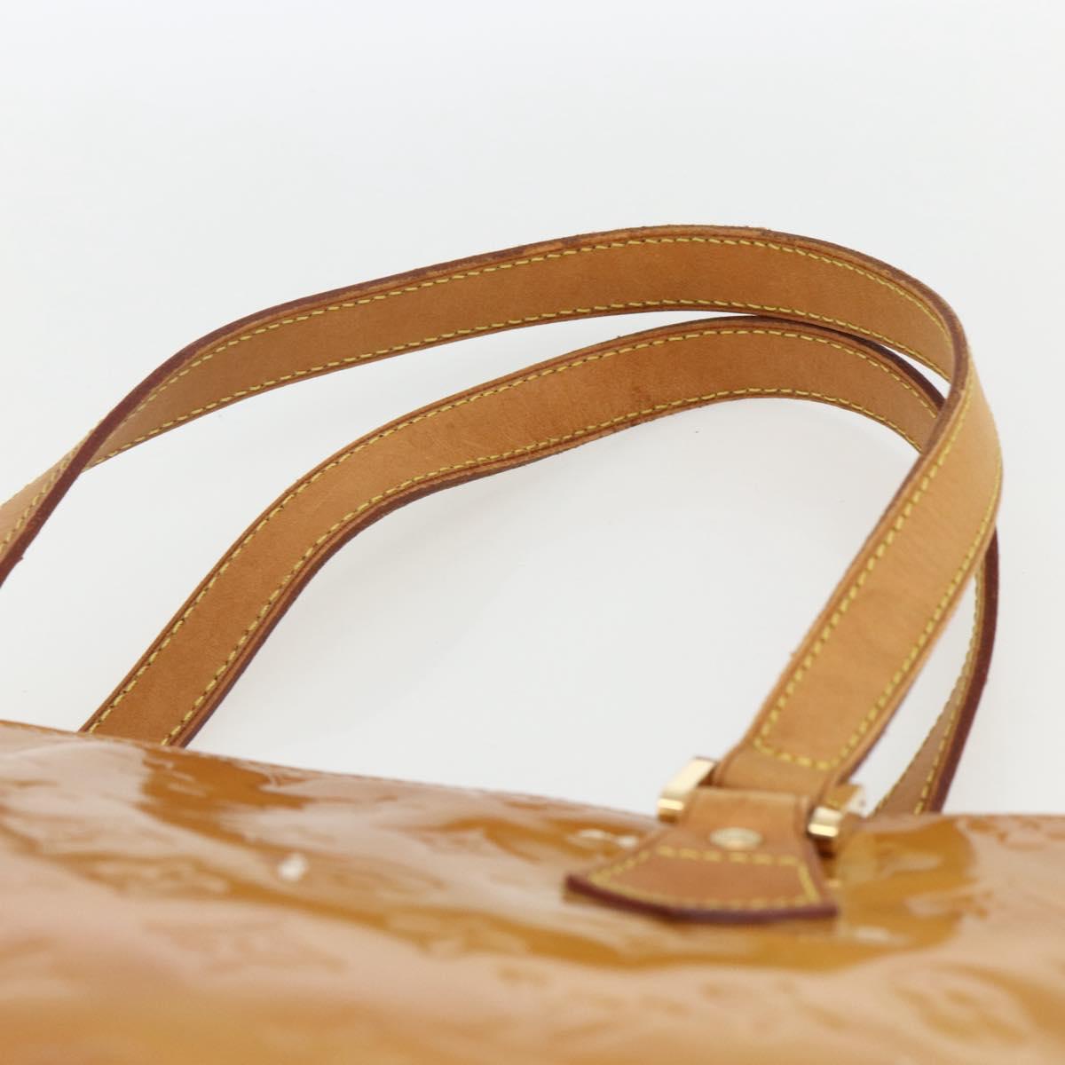 LOUIS VUITTON Monogram Vernis Houston Hand Bag Beige M91004 LV Auth 170615