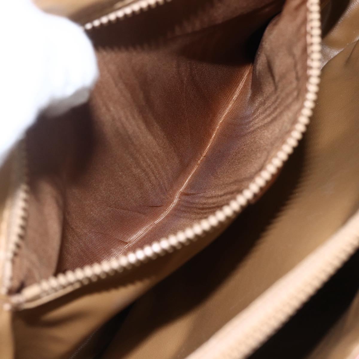CELINE Macadam Canvas Hand Bag PVC Leather Brown Gold Auth 170627