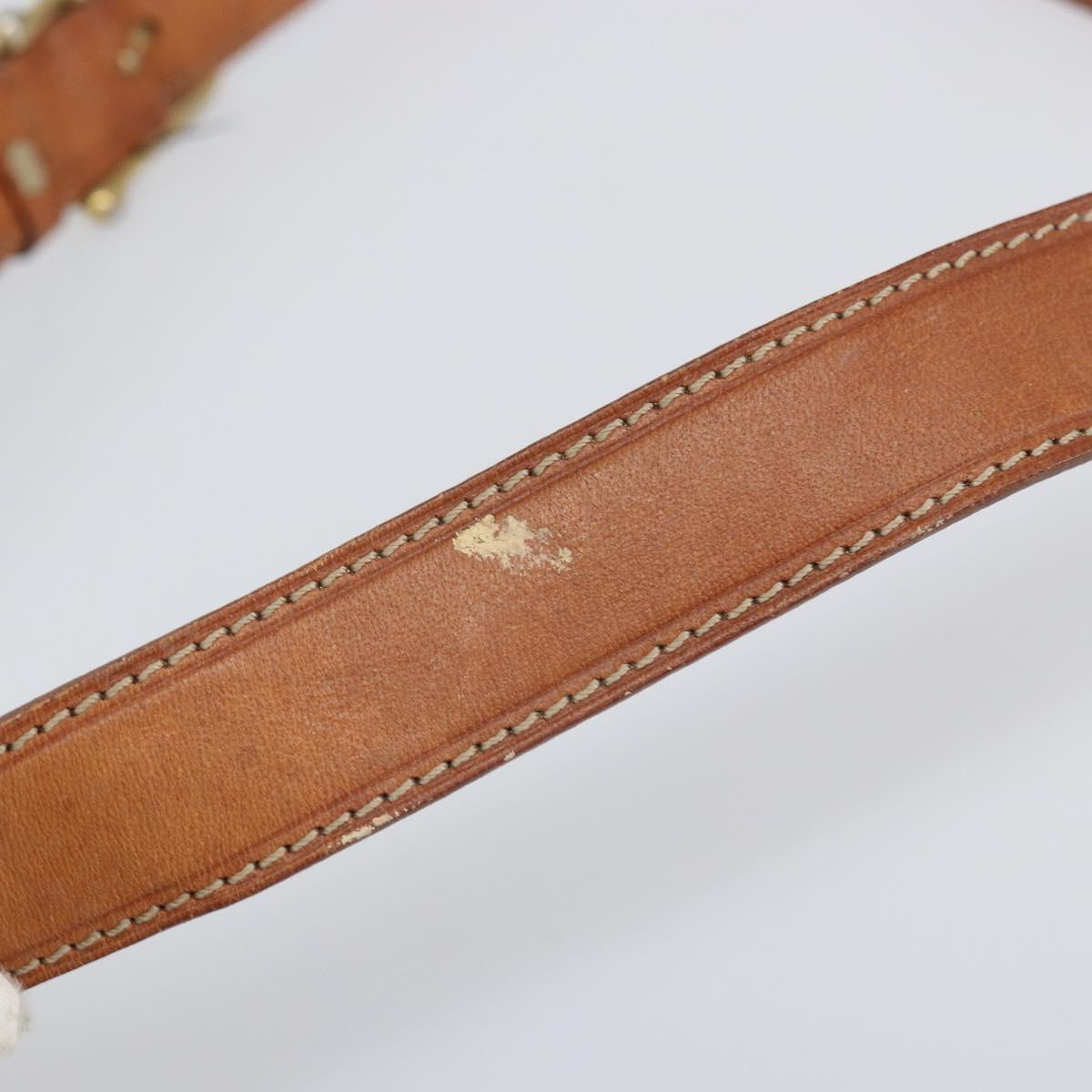 CELINE Macadam Canvas Shoulder Bag PVC Leather Brown Gold Auth 170628