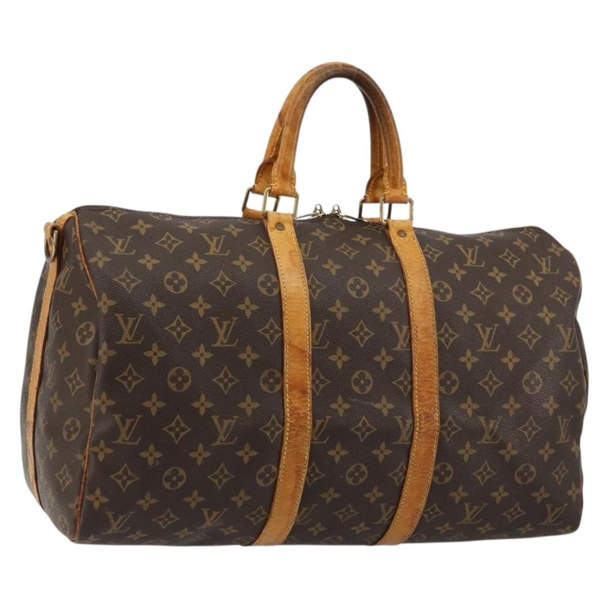LOUIS VUITTON Monogram Keepall Bandouliere 45 Boston Bag M41418 LV Auth 170629