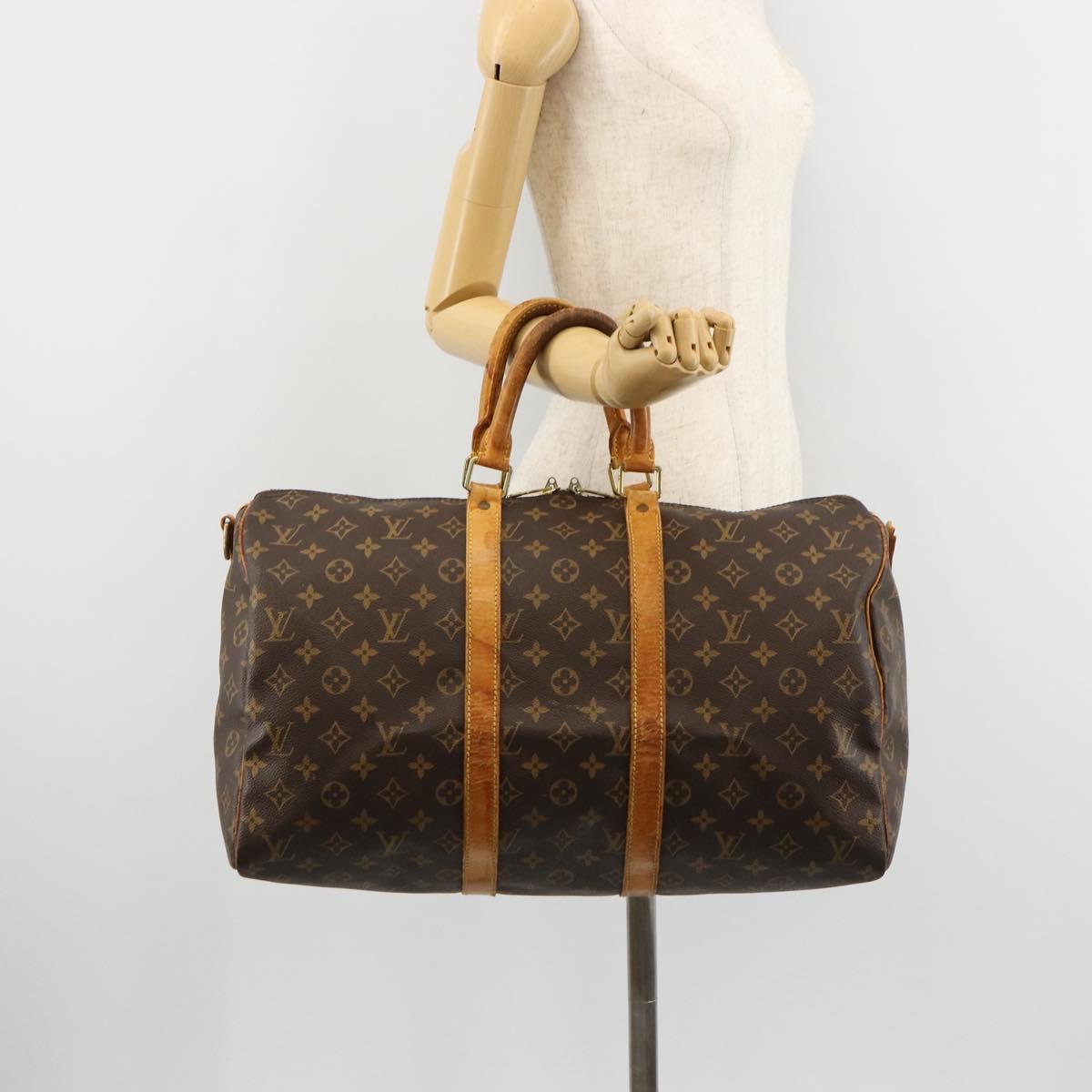 LOUIS VUITTON Monogram Keepall Bandouliere 45 Boston Bag M41418 LV Auth 170629