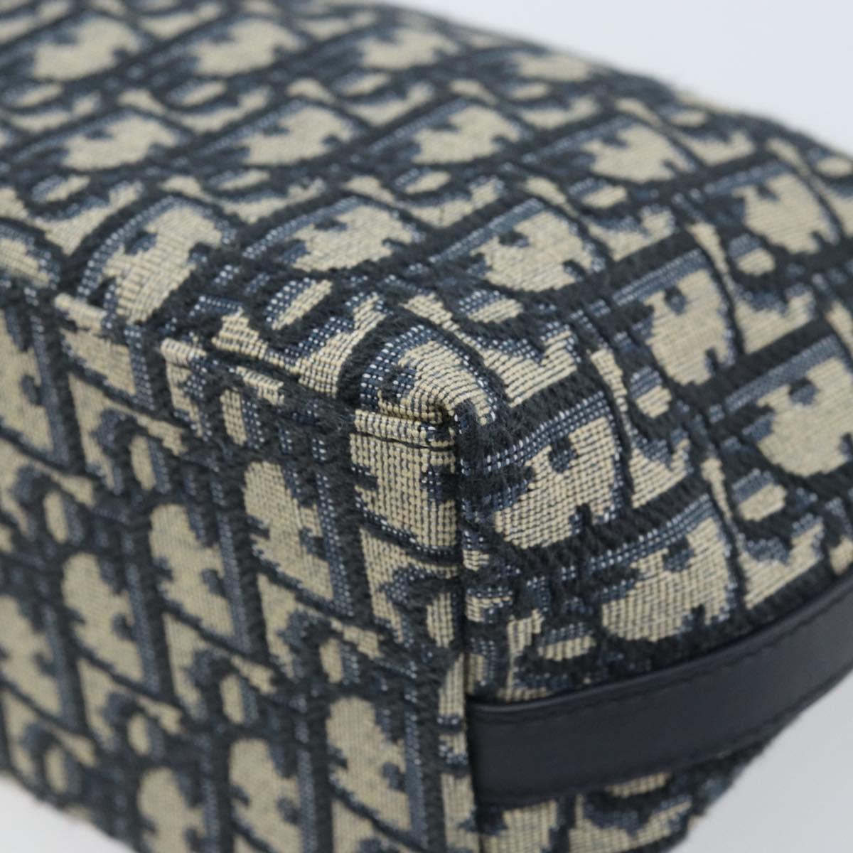 Christian Dior Trotter Canvas Chain Hobo Shoulder Bag Navy Gold Auth 170651SM