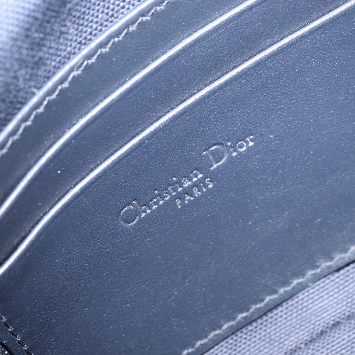 Christian Dior Trotter Canvas Chain Hobo Shoulder Bag Navy Gold Auth 170651SM
