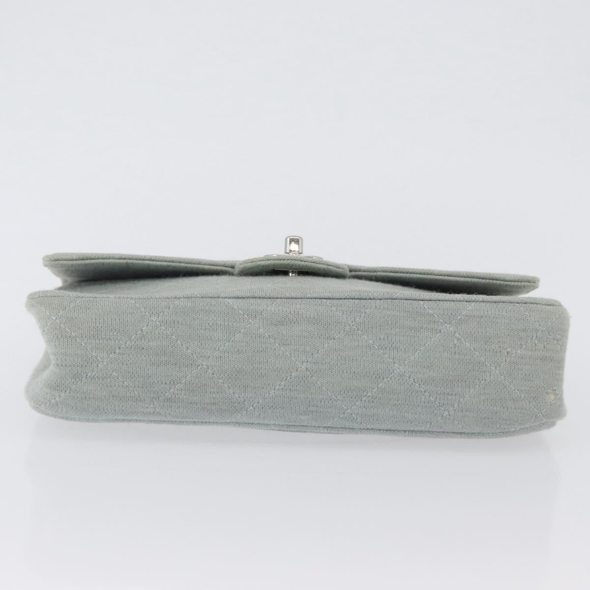 CHANEL Matelasse 26 Chain Shoulder Bag Jersey Gray Silver CC Auth 170659A