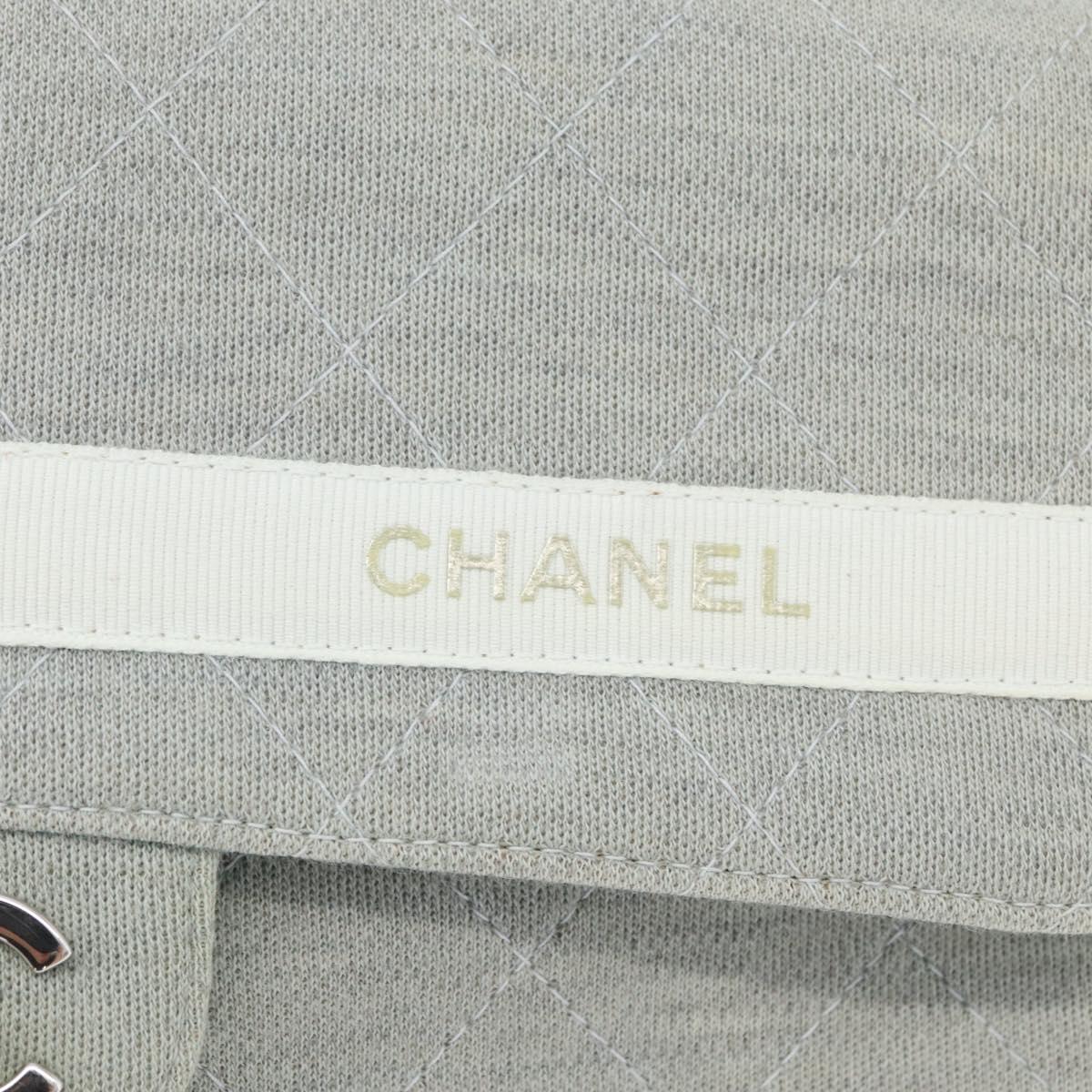 CHANEL Matelasse 26 Chain Shoulder Bag Jersey Gray Silver CC Auth 170659A