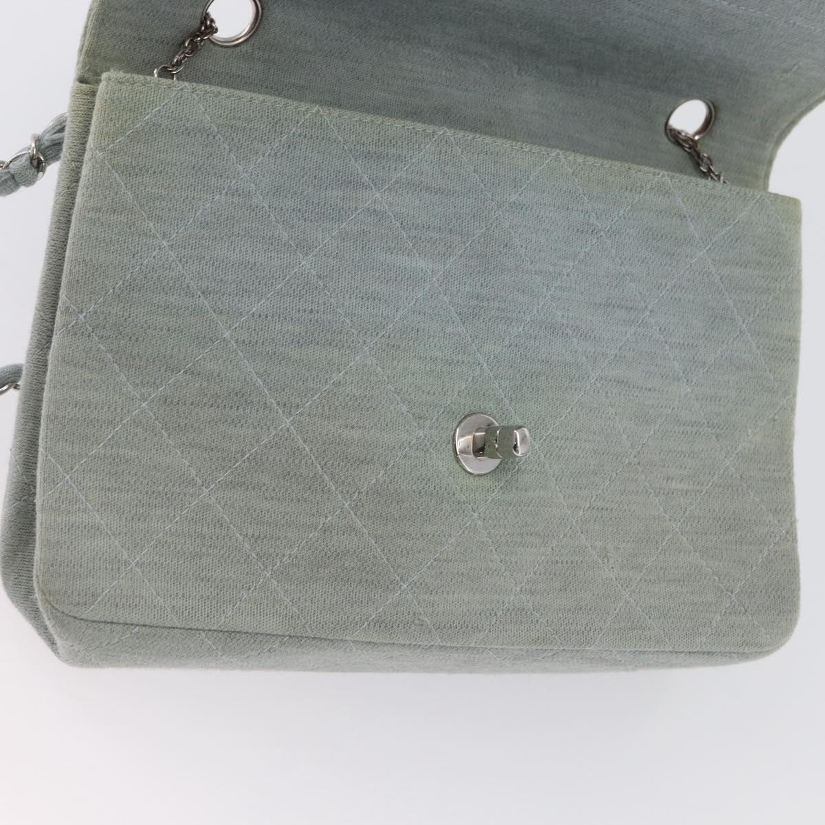 CHANEL Matelasse 26 Chain Shoulder Bag Jersey Gray Silver CC Auth 170659A