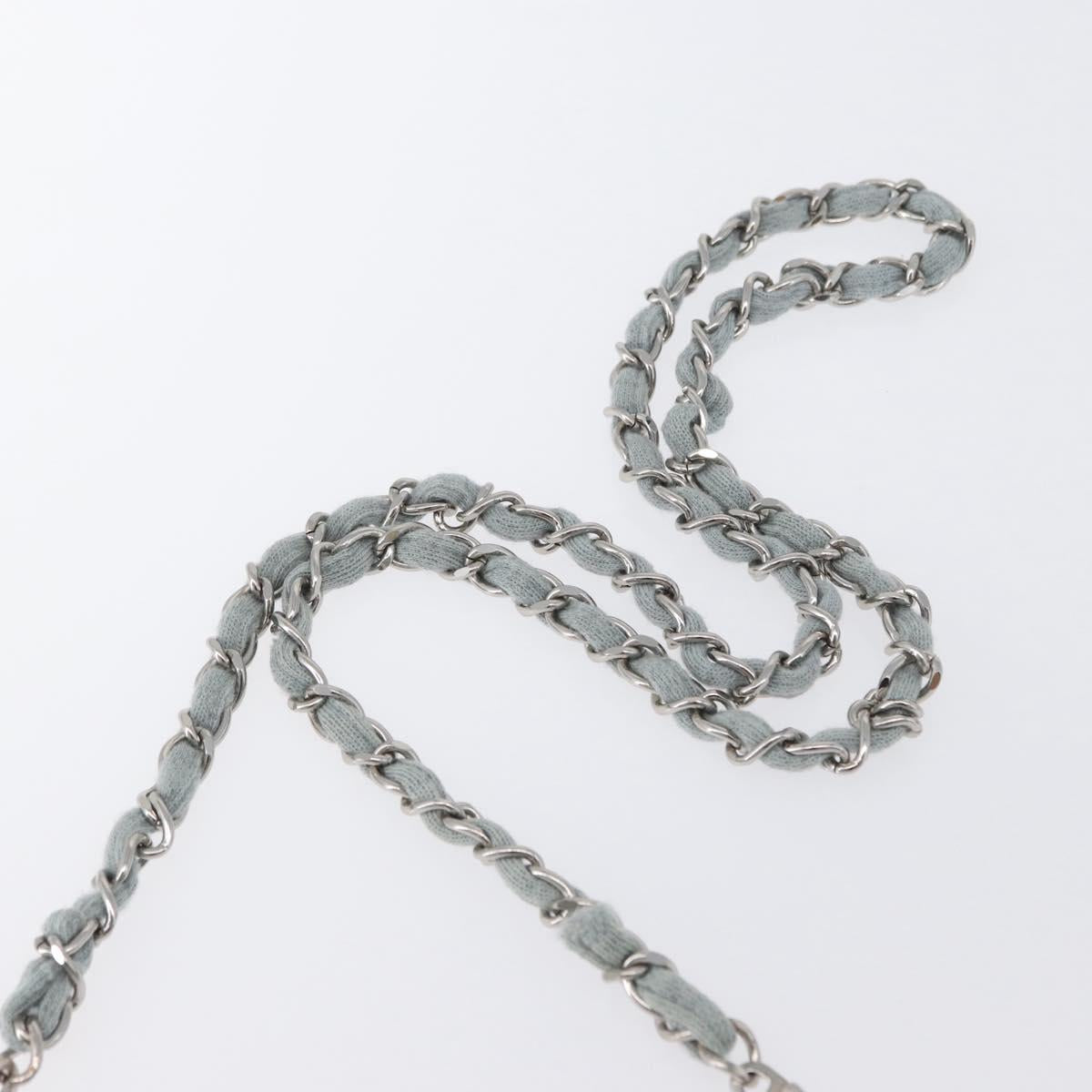 CHANEL Matelasse 26 Chain Shoulder Bag Jersey Gray Silver CC Auth 170659A