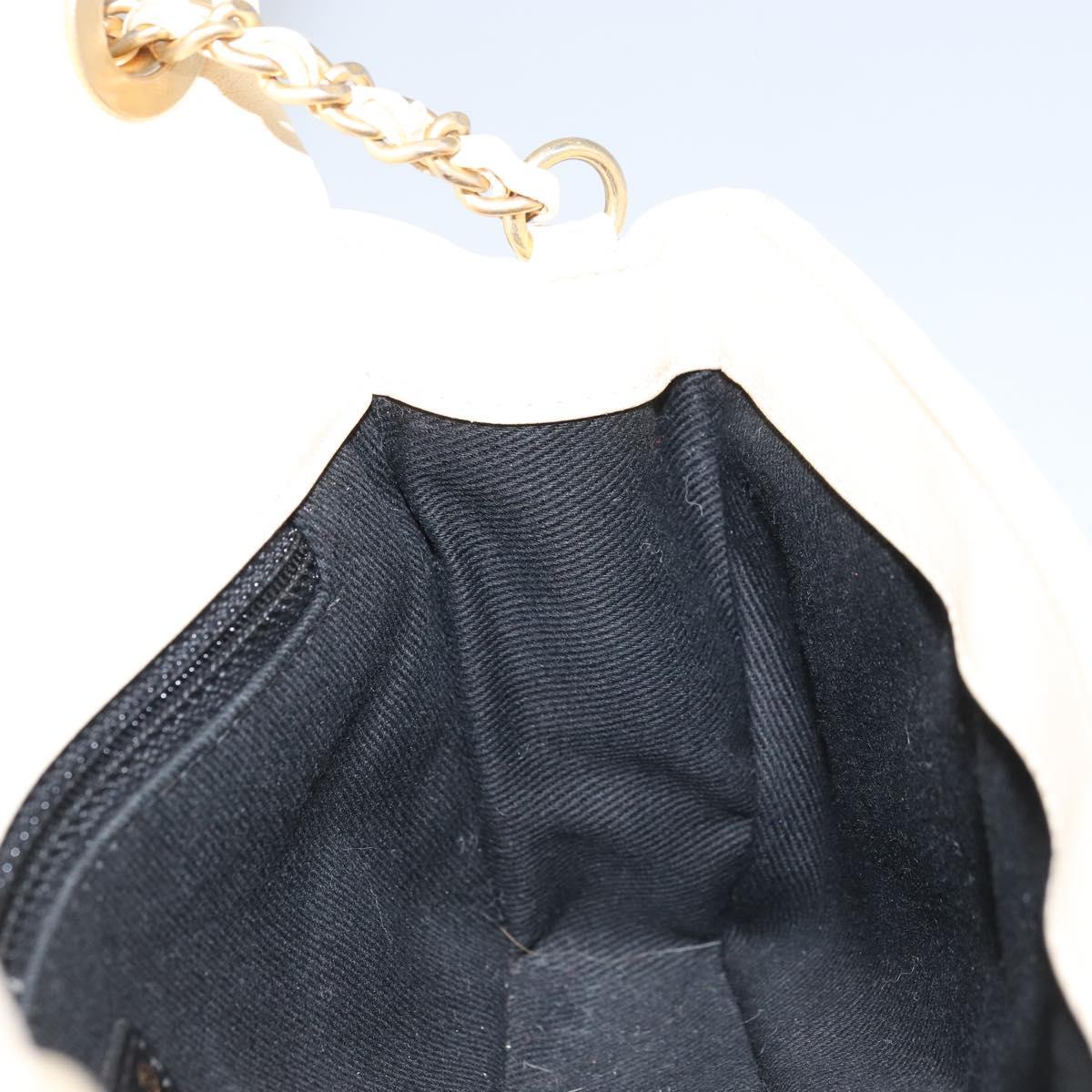 CHANEL Matelasse 22 Chain Shoulder Bag Lamb Skin Ivory Gold CC Auth 170660SAV