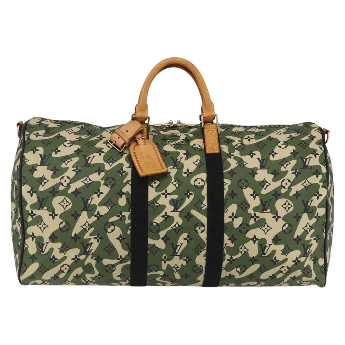 LOUIS VUITTON Camouflage Keepall Bandouliere 55 Bag M95774 LV Auth 170663SM