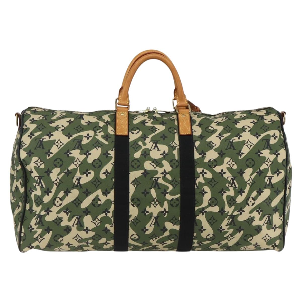LOUIS VUITTON Camouflage Keepall Bandouliere 55 Bag M95774 LV Auth 170663SM