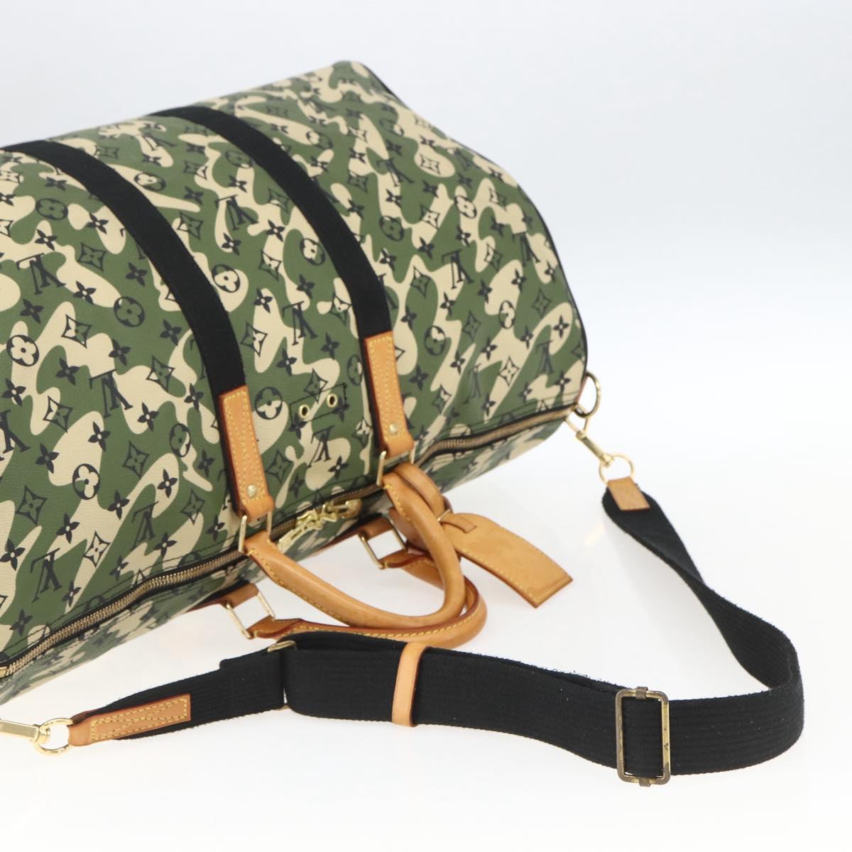 LOUIS VUITTON Camouflage Keepall Bandouliere 55 Bag M95774 LV Auth 170663SM