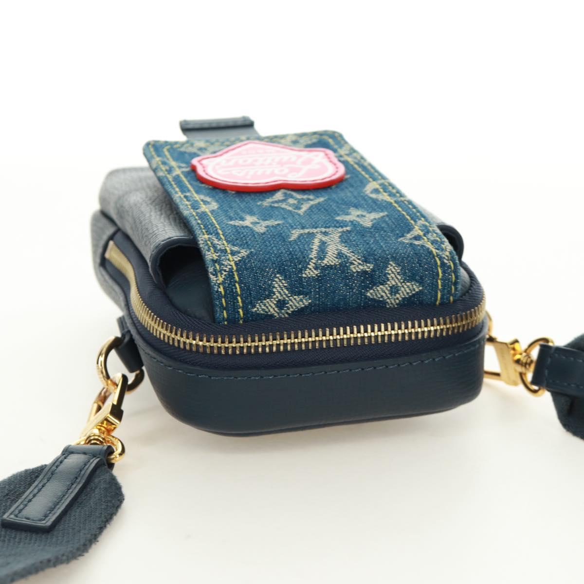 LOUIS VUITTON Monogram Denim LV MADE Double Phone Pouch M81060 LV Auth 170667SM