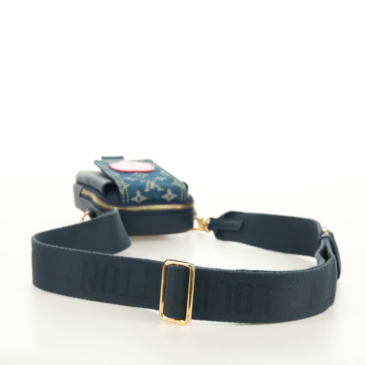 LOUIS VUITTON Monogram Denim LV MADE Double Phone Pouch M81060 LV Auth 170667SM