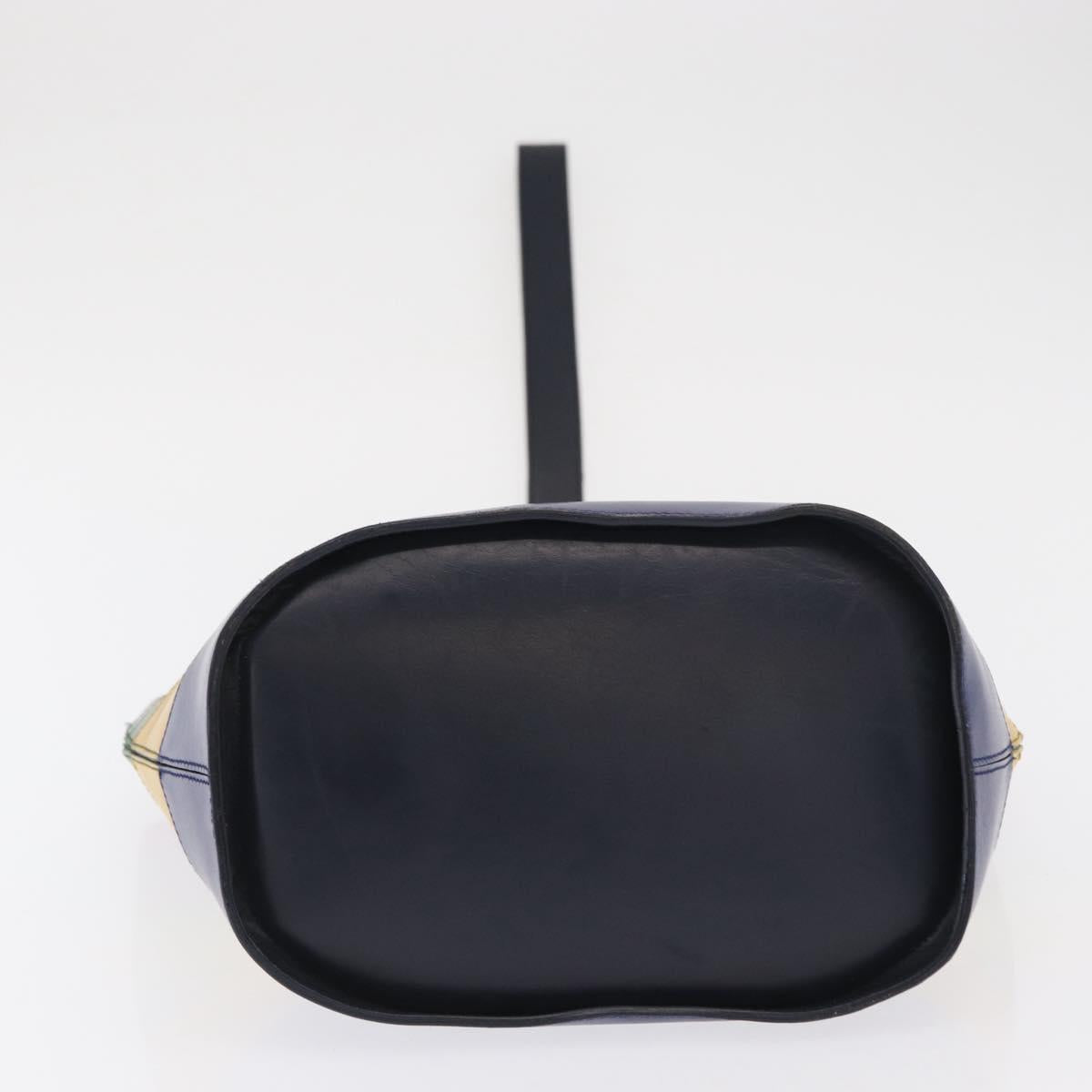 CELINE Circle Shoulder Bag Leather Multicolor Gold Auth 170678