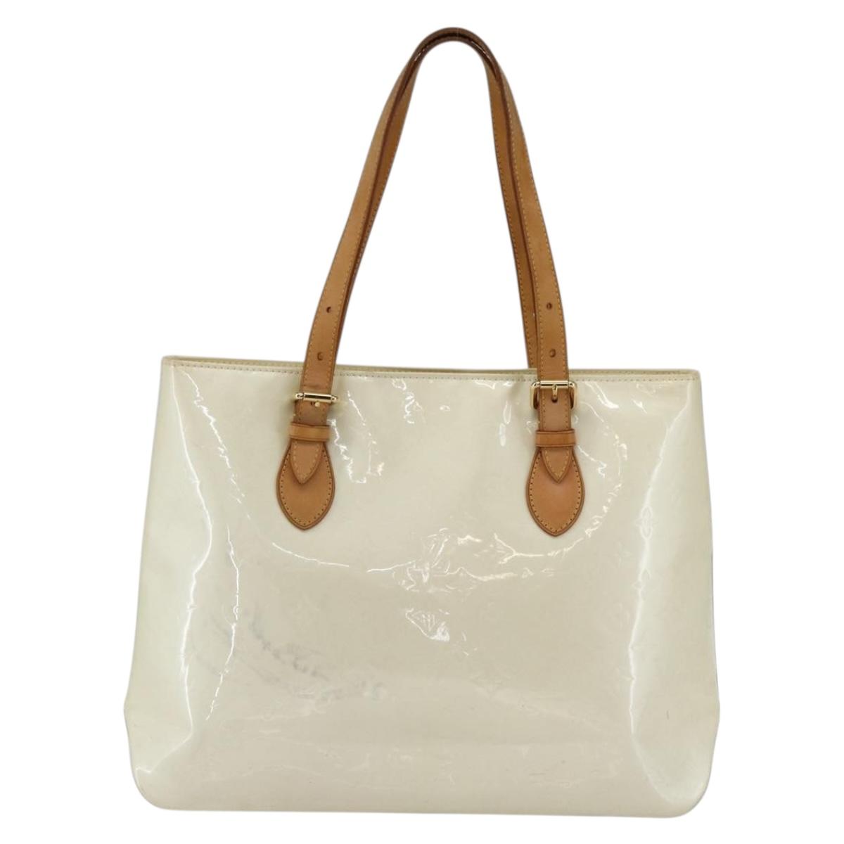 LOUIS VUITTON Monogram Vernis Brentwood Shoulder Bag Perle M91512 LV Auth 170681